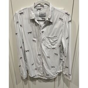 Rails Rocsi Shirt Charcoal Wild Cats Long Sleeve Button Up Cheetah